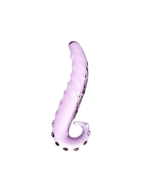 6″ Lick-It Textured Glass Tongue Shaped Dildo
