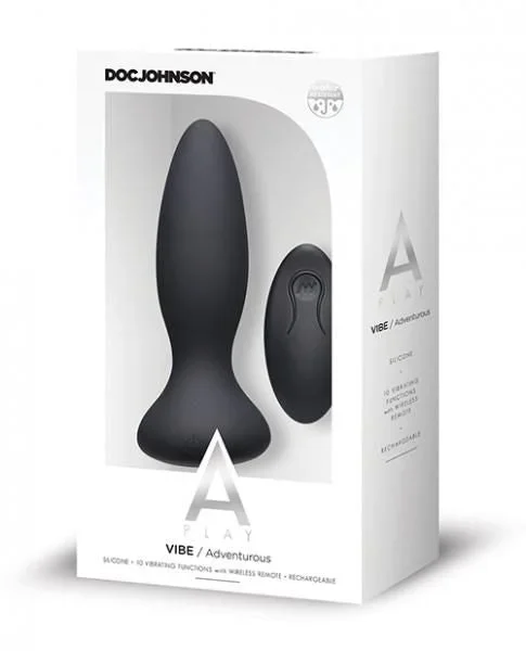 A Play Vibe Rechargeable Adventurous Anal Plug Remote Black(D0102He9Ljy.)