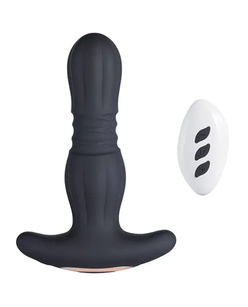 Agas Thrusting Butt Plug with Remote Control – Black
