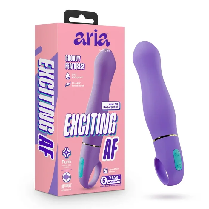 ARIA® By Blush® | Exciting AF 6 Inch Silicone Vibrator – Rechargeable Clitoral & G-Spot Stimulator –In Indigo