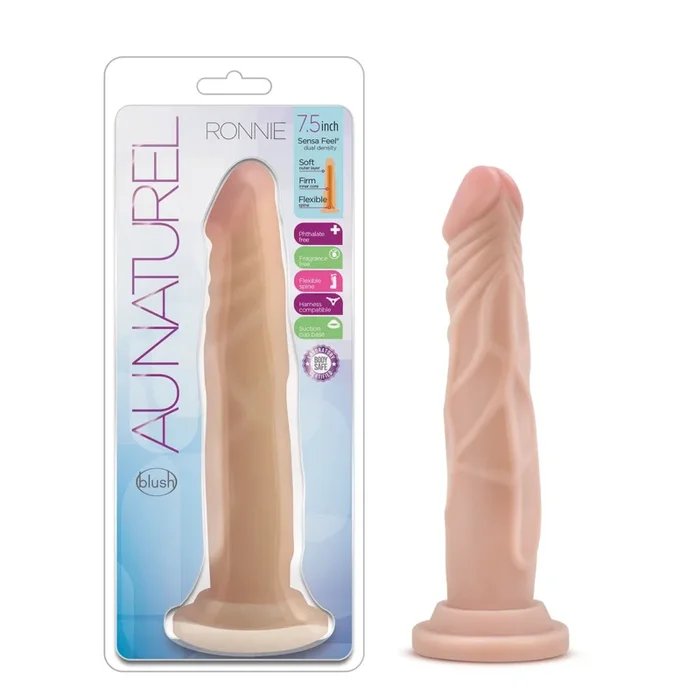Au Naturel By Blush® | Ronnie Realistic G-Spot Beige 7.5-Inch Long Dildo With Suction Cup Base