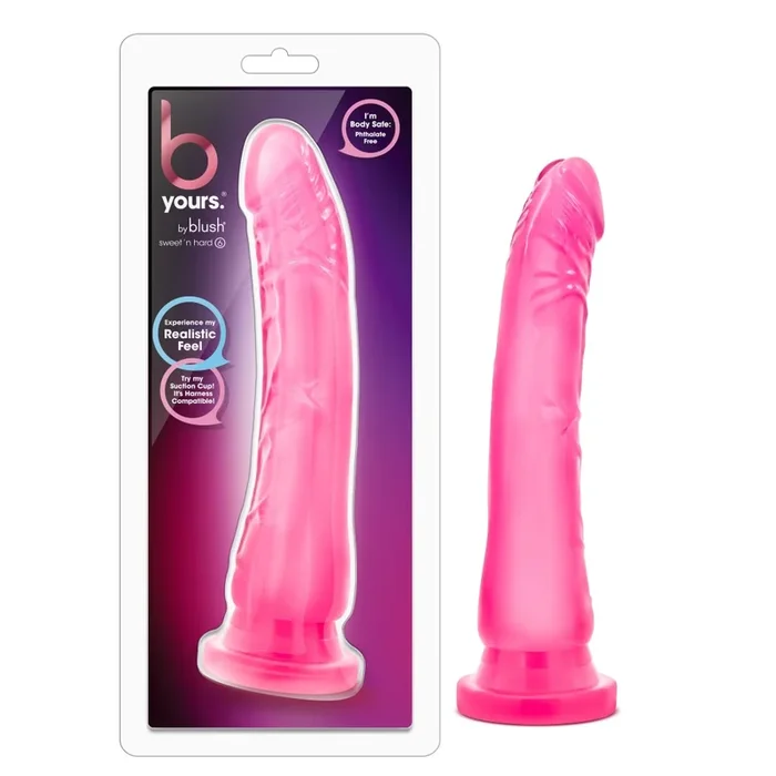 B Yours By Blush® | Sweet N’ Hard 6 Realistic Pink 8.5-Inch Long Dildo With Suction Cup Base