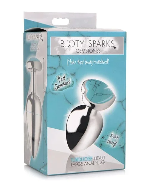 Booty Sparks Gemstones Turquoise Heart Anal Plug