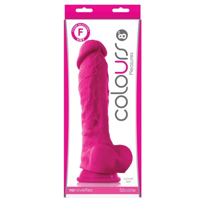Colours Pleasures 8″ Silicone Dildo Pink