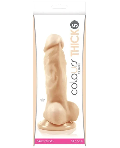 Colours Pleasures Thick 5″ Medical Grade Silicone Dildo White
