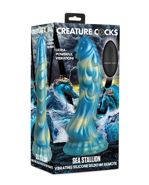 Creature Cocks Sea Stallion Vibrating Dildo – Blue/Yellow