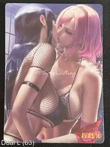 ???? Dual L 63 Naruto Hinata Sakura Anime Waifu Spicy Sexy ACG Card Lenticular Ecchi