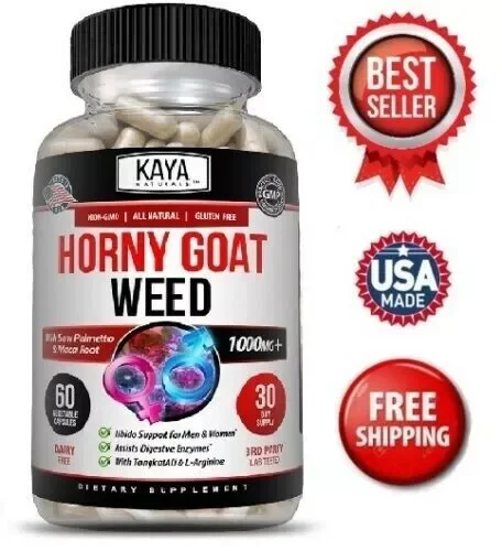 ???? Energy & Vitality: Horny Goat Weed for Men & Women – Maca, Ginseng Natural Libido
