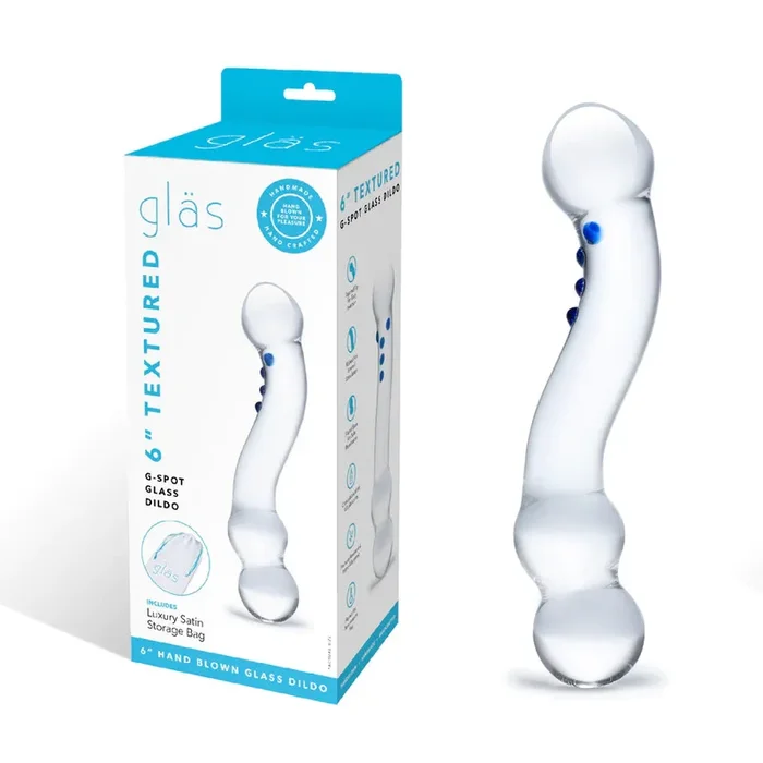 Glas 6″ Curved G-spot Glass Dildo – Clear