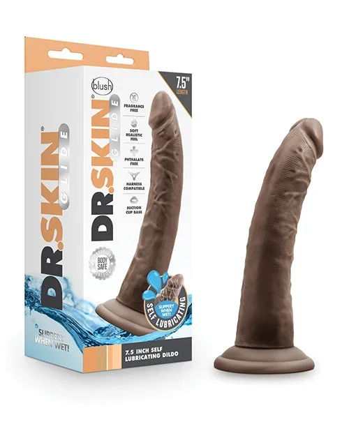 Glide 7.5″ Self Lubricating Dildo – Chocolate