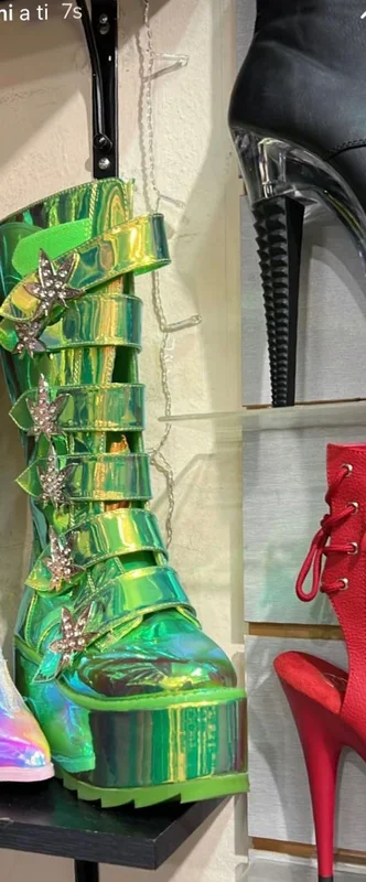 Karma Green Leaf Holographic boots