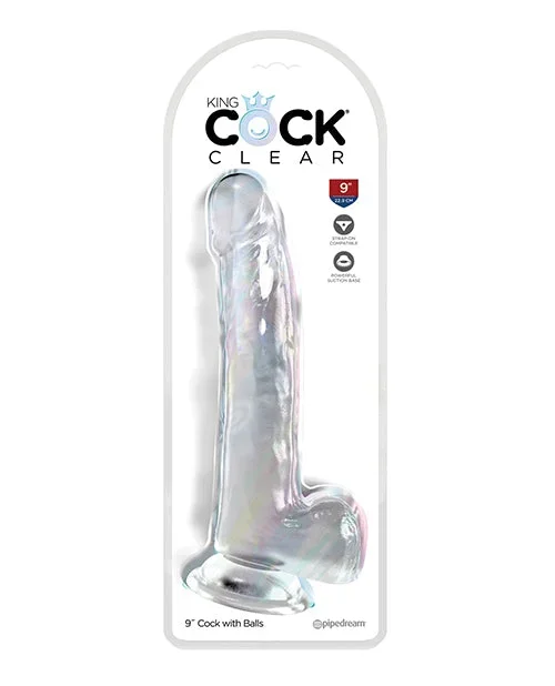 King Cock Clear 9″ Cock with Balls – Clear