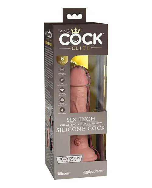 King Cock Elite 6″ Vibrating Cock – Light