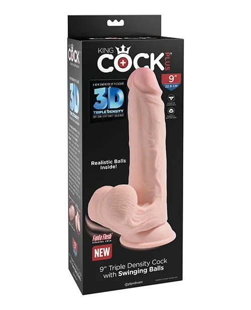 King Cock Plus 9″ Triple Density Cock with Swinging Balls – Ivory