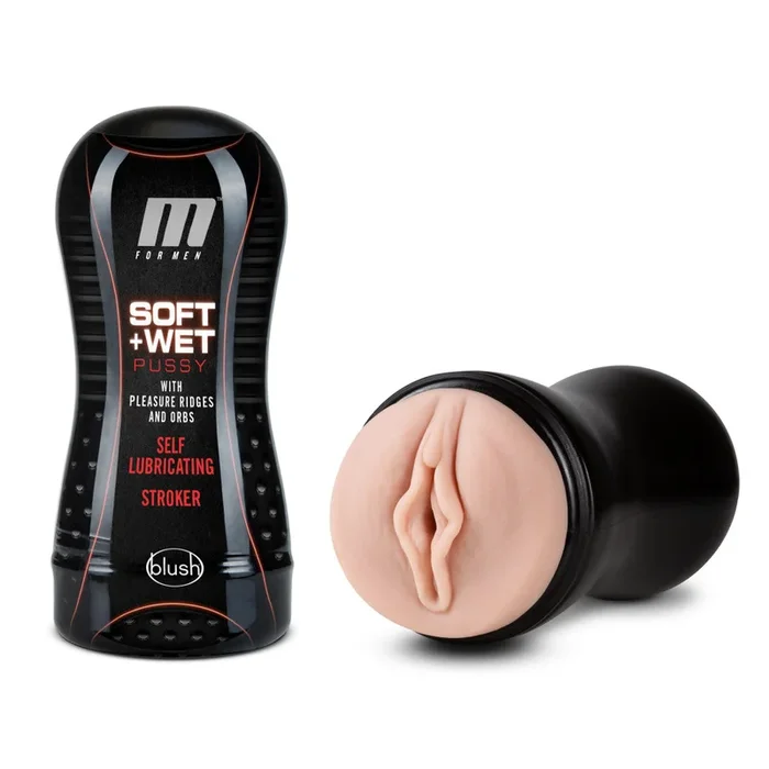 M For Men By Blush® | Soft & Wet Self Lubricating Pussy with Pleasure Ridges & Orbs Vanilla Masturbator / Stroker