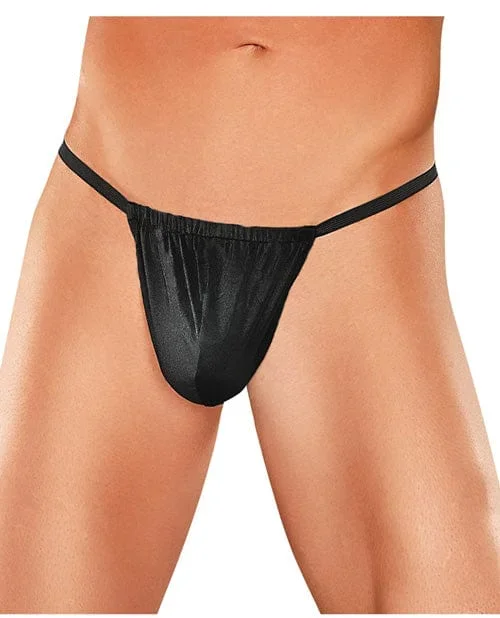 Male Power Nylon Lycra Pouch Thong Black One Size Fits Most