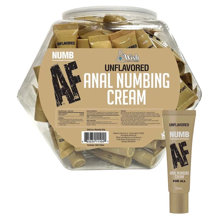Numb AF Anal Numbing Cream-Unflavored 10ml Fishbowl of 65pcs
