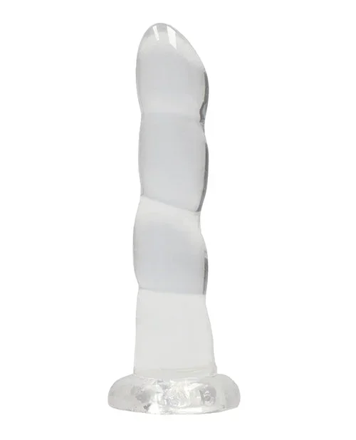 RealRock Crystal Clear 7″ Rippled Dildo Clear