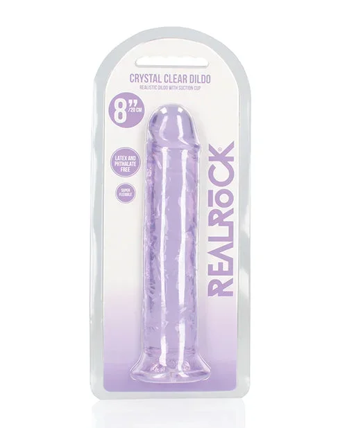 RealRock Crystal Clear 8″ Straight Dildo – Purple