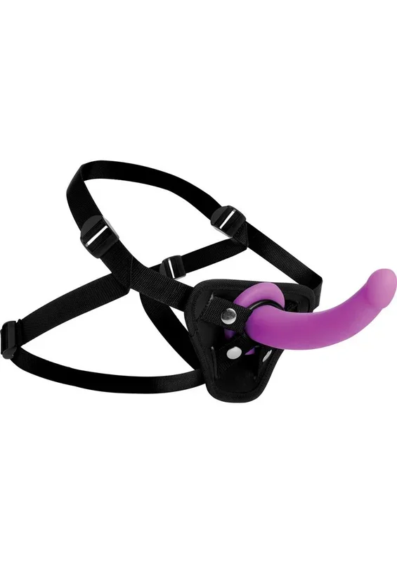 Strap U Navigator Silicone G-Spot 7in Dildo with Harness