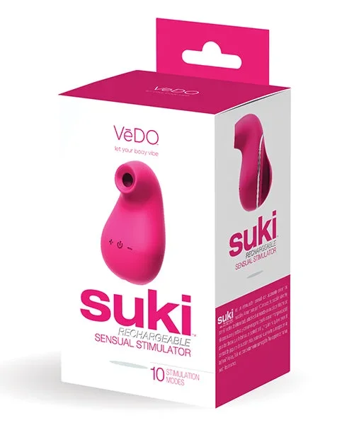 VeDO Suki Rechargeable Vibrating Sucker – Foxy Pink
