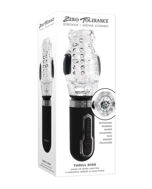 Zero Tolerance Thrill Ride Rechargeable Stroker – Black/Clear