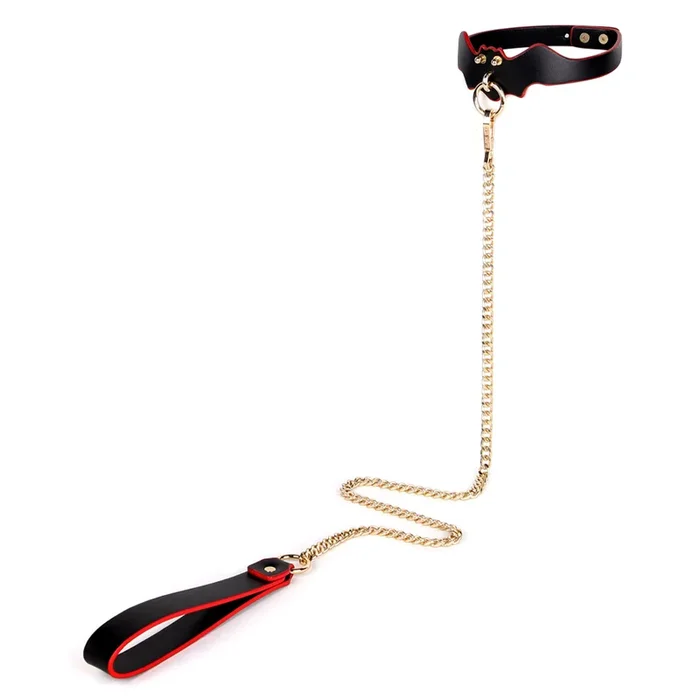 ZYL Faux Leather Bat Collar & Chain Leash